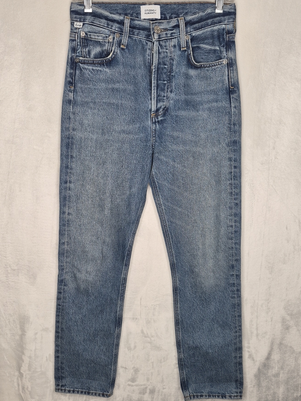 Citizens of Humanity Blaine High Rise Straight Jeans Perri Wash Blue Denim 24